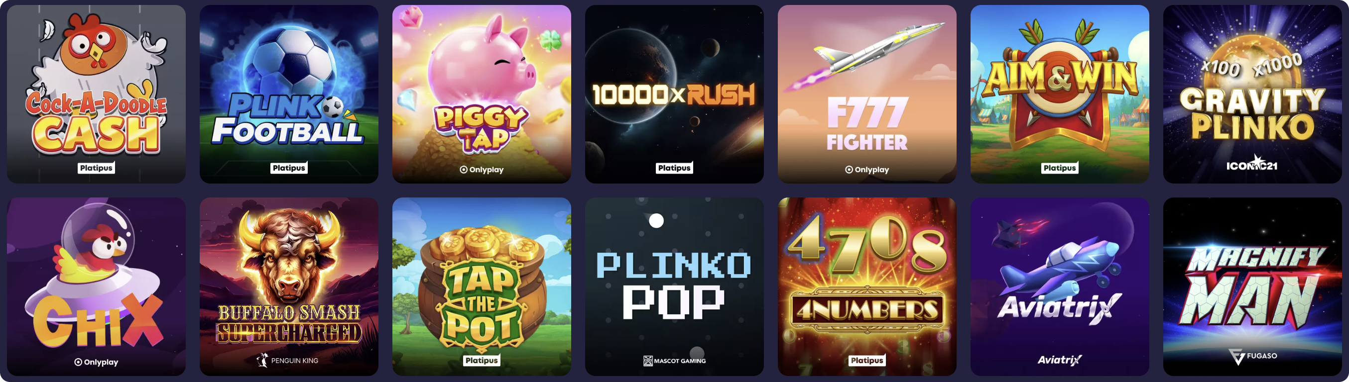 Spellen en software bij BinoBet